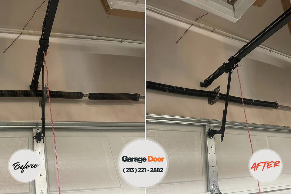 Before and after: garage door repair Kingsland, GA